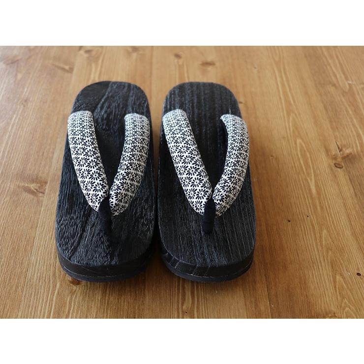 和装小物　焼桐下駄　女性用　小紋柄鼻緒　60足まとめて　M　6254A 江戸小紋 黒塗り右近桐下駄 菊菱 街着屋オリジナル ソフト太鼻緒