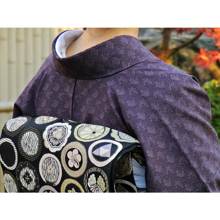 新入荷 数量限定 街着屋ノ 洗える 袷きもの 小紋・荒磯模様（古代紫