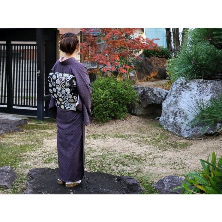 新入荷 数量限定 街着屋ノ 洗える 袷きもの 小紋・荒磯模様（古代紫