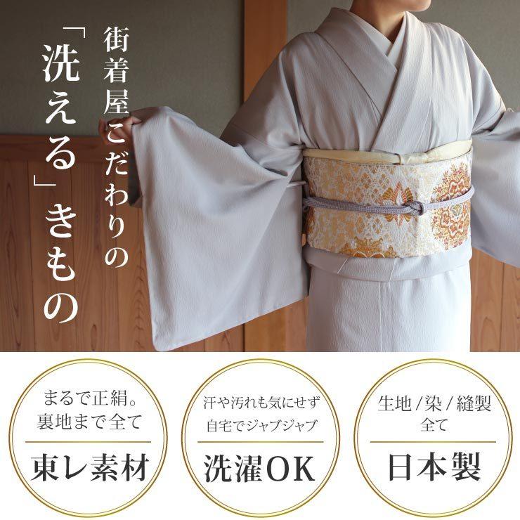 TORAY 洗える着物 色無地 創作色無地 裾ぼかし 袷 (グレー TORAY 洗える着物 色無地 創作色無地 裾ぼかし 袷 (グレー
