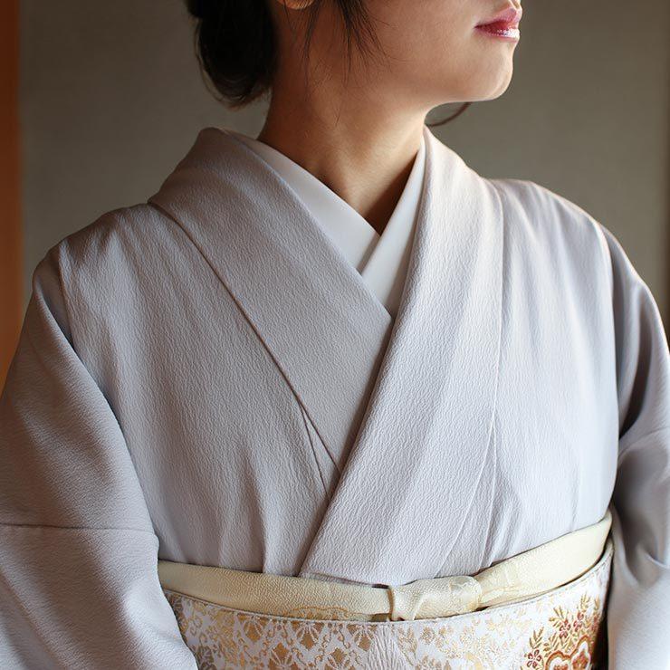TORAY 洗える着物 色無地 創作色無地 裾ぼかし 袷 (グレー