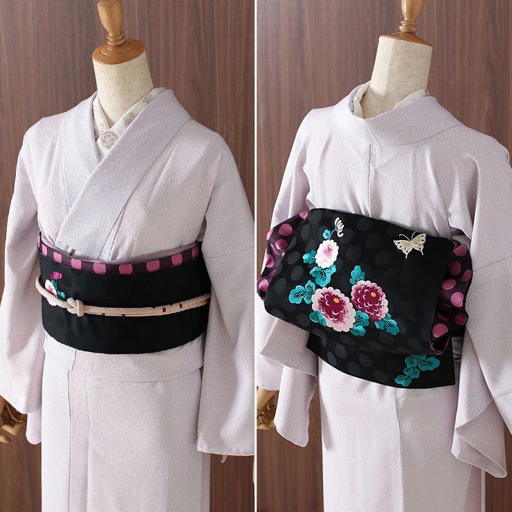 洗える着物 江戸小紋 単衣 新作 街着屋 創作 鮫小紋 霰 蛍ぼかし 白藤