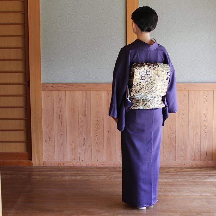 洗える着物 色無地 単衣 仕立て上がり 日本製 東レ 古代紫 S M L サイズ 和装 留袖 訪問着 女性 レディース tkkm-5595 街着 屋・きもの遊び・ 通販 