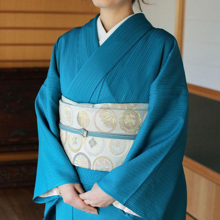 色無地 洗える 袷 着物 仕立て上がり 日本製 東レ ターコイズ色 色無地 洗える 袷 着物 仕立て上がり 日本製 東レ ターコイズ色