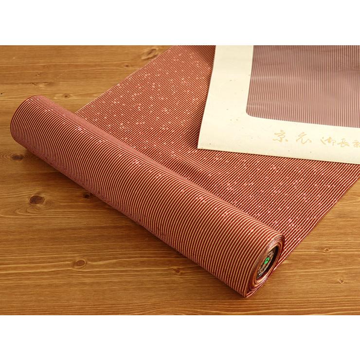 長襦袢 洗える 反物 千筋 （海老茶） 立体裁断縫製 紙人形仕立て 単衣