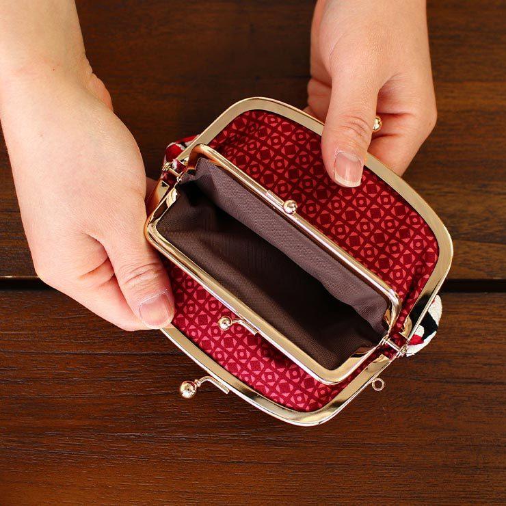 財布 レディース 日本製 4寸 親子がまぐち 和柄 ちりめん 9柄 国産  