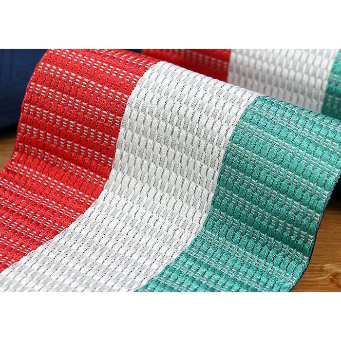 街着屋ノ浴衣帯(細帯 半巾帯) 三色ライン・赤×白×緑 紺 レッド