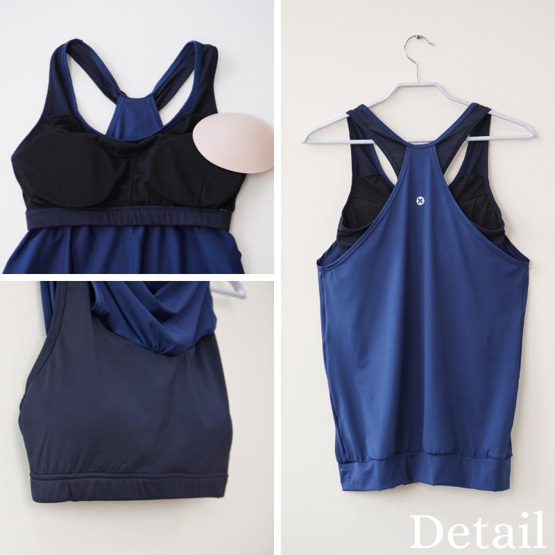 ヨガウェア トップス カップ付 タンクトップ ホットヨガ ロング丈 丈長