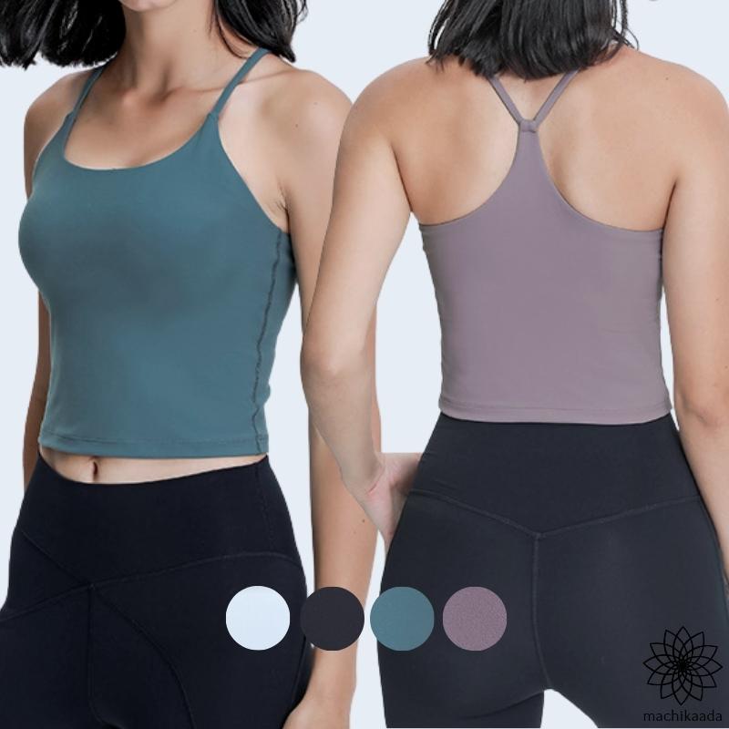 ヨガウェア トップス 長め 素敵でユニークな ヨガ ブラトップ レディース おしゃれ かわいい バックループ通しブラトップ バックデザイン ホットヨガ ロング丈 スポーツウェア