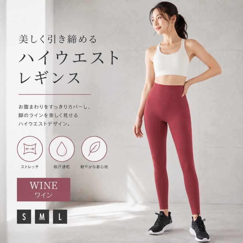 machikaada公式 ヨガウェア ピラティス ヨガ レギンス ボトムス ハイ