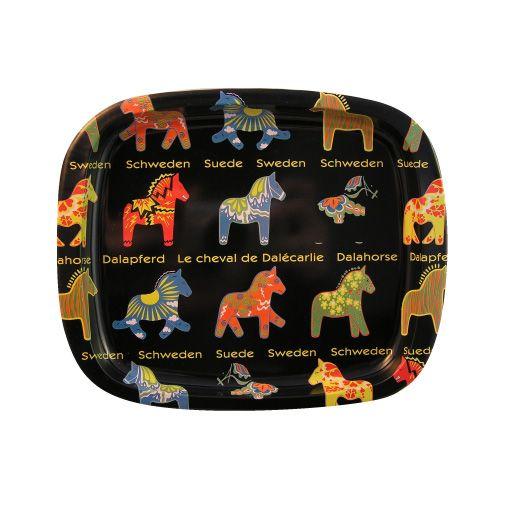 ブリキミニトレイ ダーラナホース ブラック Preprod Acm Mc