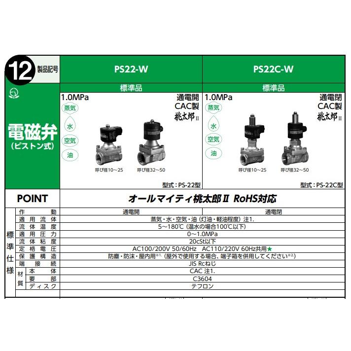 ベン PS22-W-20A 桃太郎II 電磁弁 :8:機械部品.com - 通販 - Yahoo 