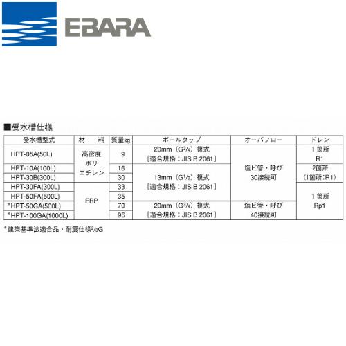 79％以上節約79％以上節約エバラ HPT-100GA タンク容量 1000L 水道加圧