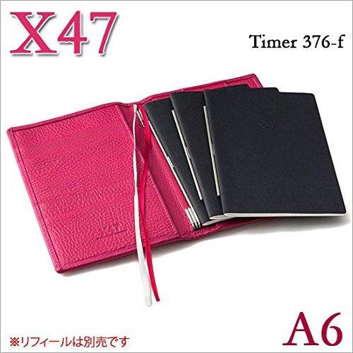 X47 ドイツ製 システム手帳 Ａ6 タイマー シュリンクレザー フューシャ ピンク