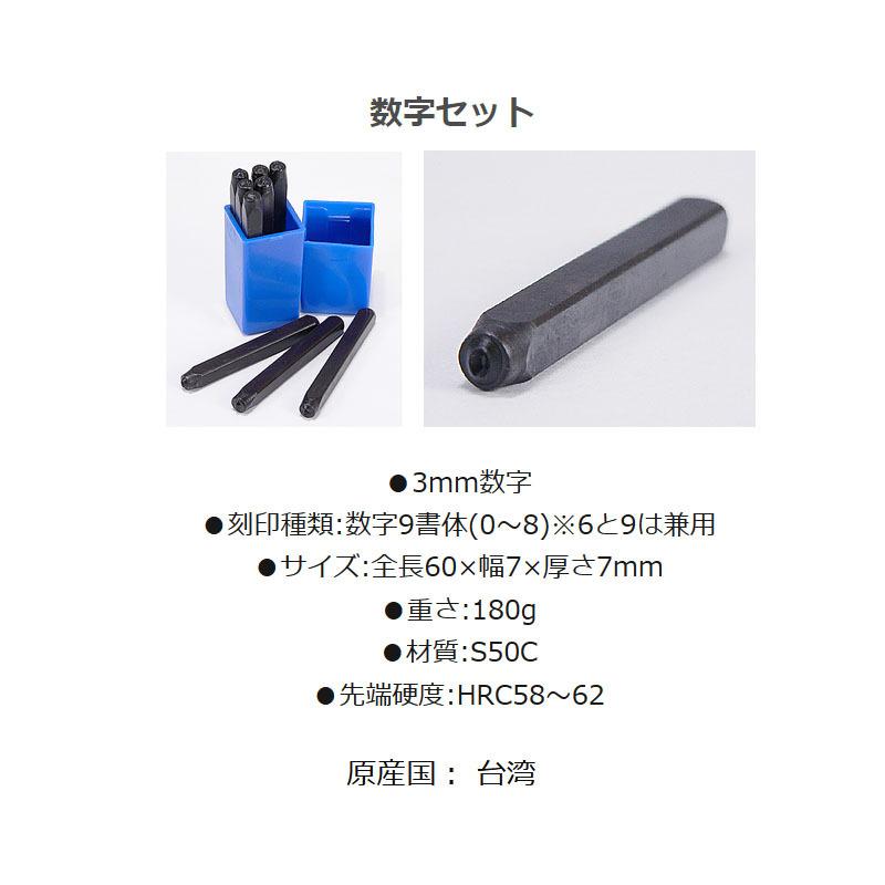 精密刻印 英字 数字セット 文字幅3mm カスタム用工具 5605-0071,0072