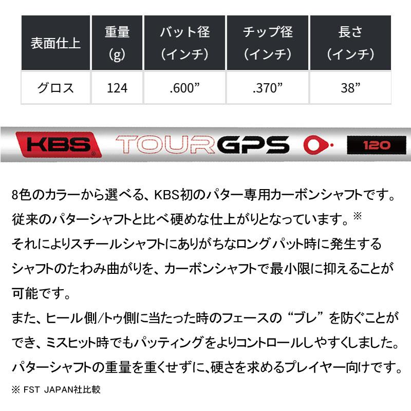 KBS TOUR GPS パター用 カーボンシャフト ホワイト 2023年モデル 新品 単品 ゴルフ パーツ ケービーエス ツアー ジーピーエス FST JAPAN Golf Putter Shaftの画像