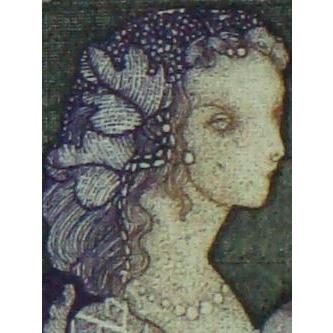 山下清澄「壁画風女の図像 【独特】 月光の誘惑」（版画）【額縁無し】[A200004]Kiyozumi Yamashita