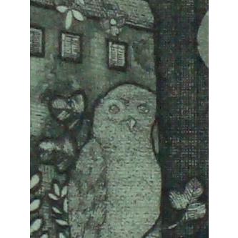 山下清澄「壁画風女の図像 【独特】 月光の誘惑」（版画）【額縁無し】[A200004]Kiyozumi Yamashita