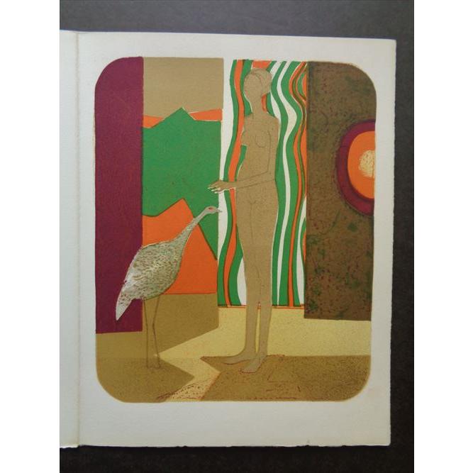 アンドレ・ミノー「女と鳥」（版画）【額縁無し】[A230007]Andre