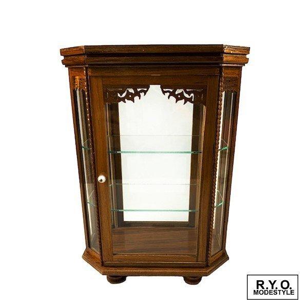 アンティーク ガラス ショーケース カウンター ゆらゆらガラス 無垢材