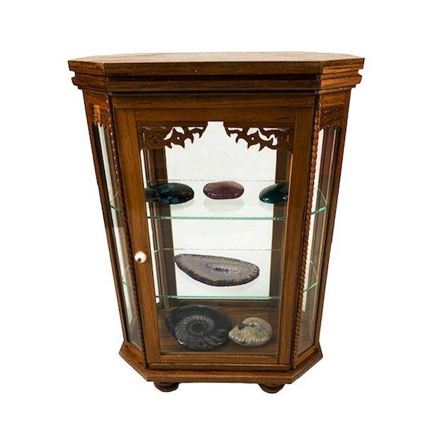 ミニチュア ショーケース L ガラス片扉 丸足 木製ガラスケース