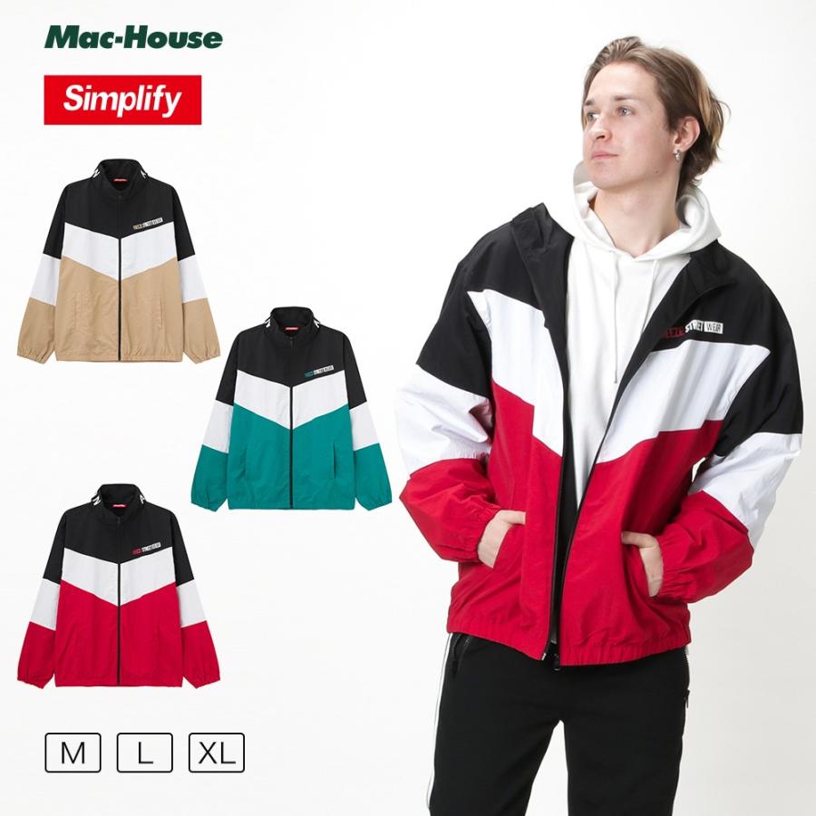 ウィンドブレーカー ナイロンジャケット ジャケット メンズ アウター ライトアウター Simplify 配色切替ジップジャケット Mac House マックハウス 通販 Paypayモール