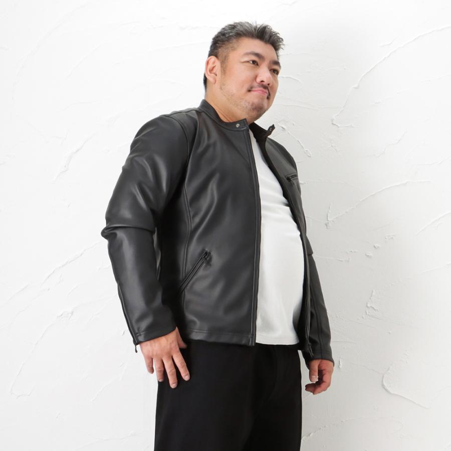極美品 mossimo モッシモ シングル ライダース レザー ジャケット 黒L mossimo（モッシモ） [大きいサイズ] ライダースジャケット シングル