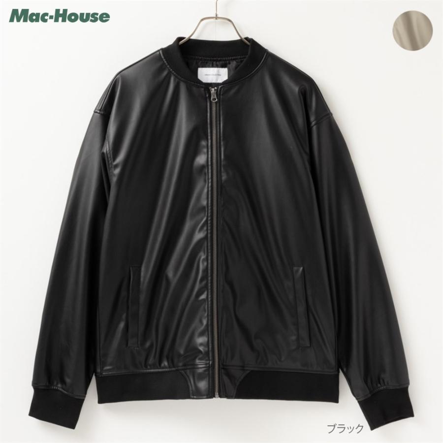 美品 MCD レザージャケット 黒 メンズ L 合成皮革ライダース
