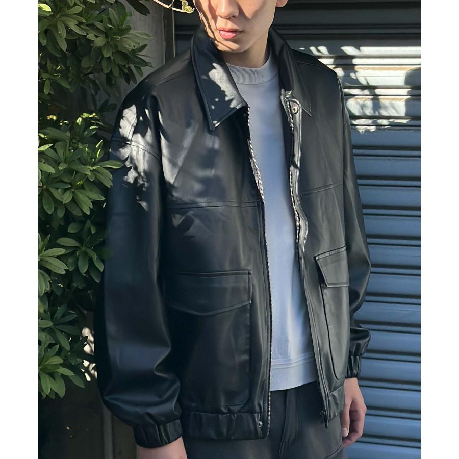 フライトジャケット メンズ A2 フェイクレザー 合皮 ジップアップ