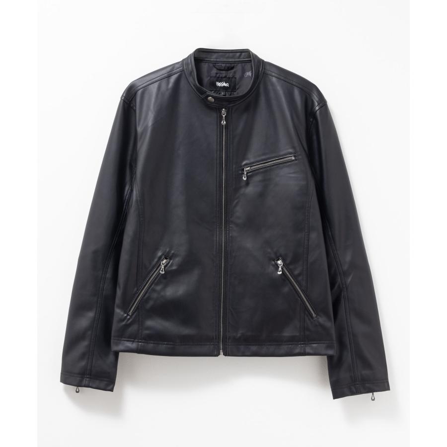 mossimo★Ｍ 着用感　L位 ライダースジャケット レザージャケット mossimo モッシモ ライダースジャケット メンズ 合皮 アウター