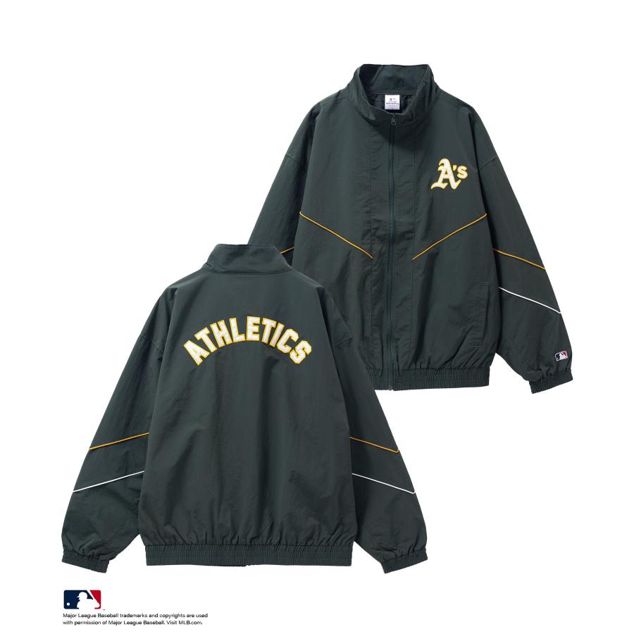 MLB メジャー　アスレチックスベンチコート　美品　みどりメンズM MLB メジャーリーグベースボール トラックジャケット メンズ アウター