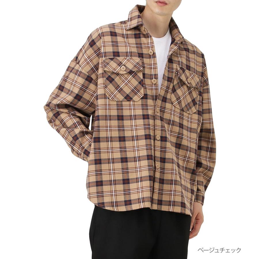シャツ 長袖 長袖シャツ オーバーシャツ メンズ チェック 無地 ビッグシルエット Mac House マックハウス 通販 Paypayモール