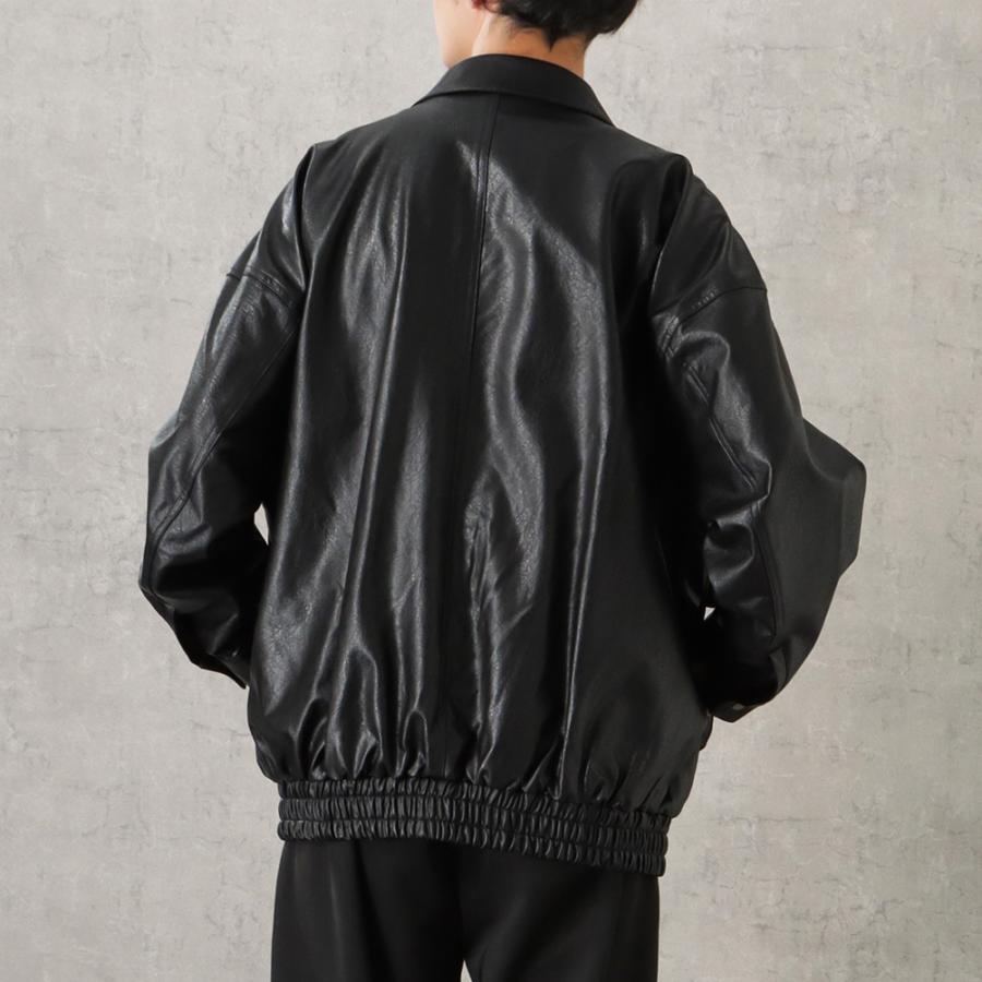 新品タグ付 BURBERRY フェイクレザーブルゾン サイズL グレー メンズ セール】WEGO/フェイクレザーパデッドブルゾン（ダウン