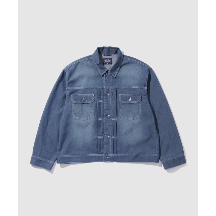 NAVY デニムジャケット メンズ レディース アウター Gジャン 綿混 冷感