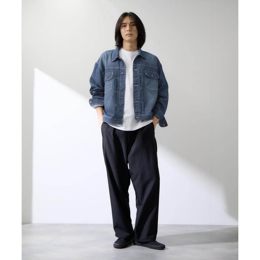 NAVY デニムジャケット メンズ レディース アウター Gジャン 綿混 冷感