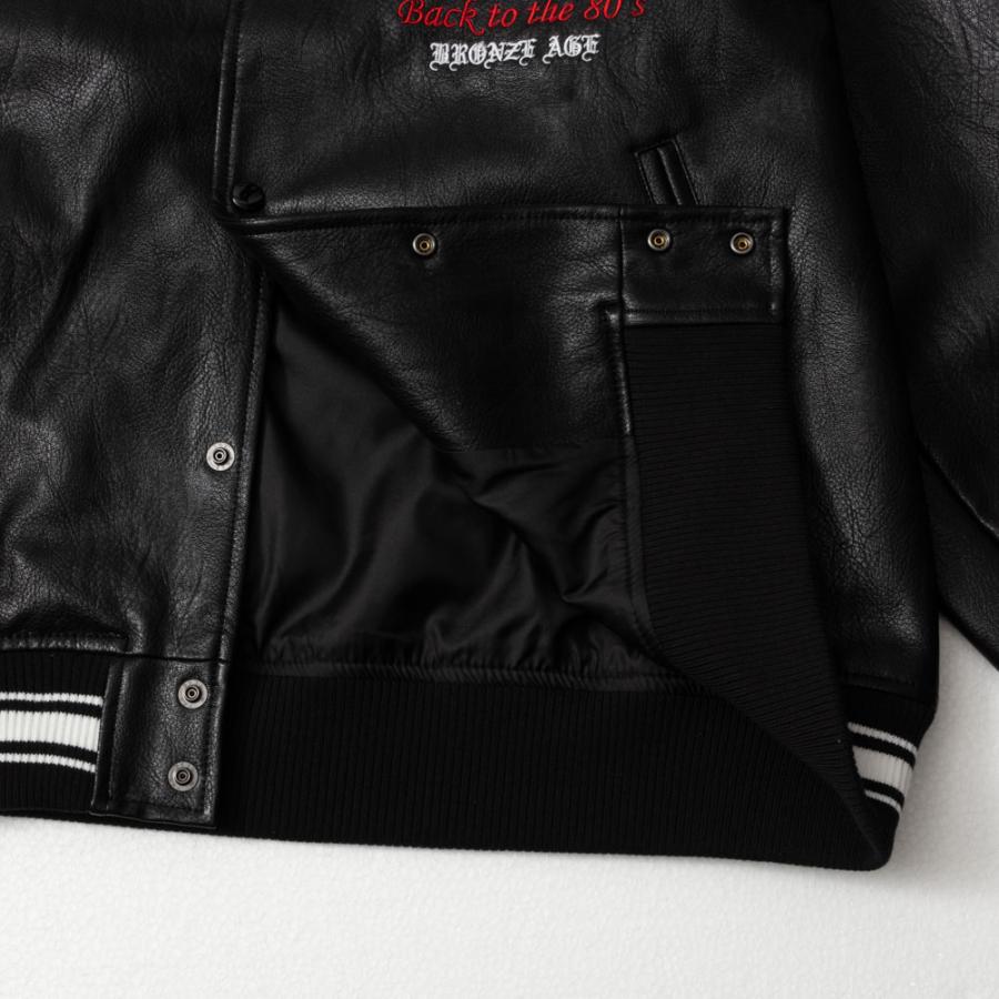 BRONZE AGE（ブロンズエイジ） スタジャン メンズ 合皮 サガラ刺繍