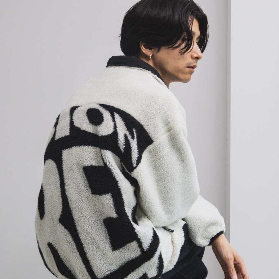 メンズ ウール ボアジャカード クルー VISION STREET WEAR（ヴィジョンストリートウェア） ボアブルゾン