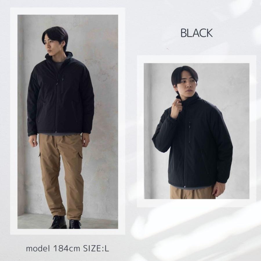 ADISH / MAKHLUT COTTON ZIP JACKET/ジャケット/M/コットン/BLK/無地 NAVY アウター スタンドジャケット メンズ 中綿 裏シャギー 撥水 防風