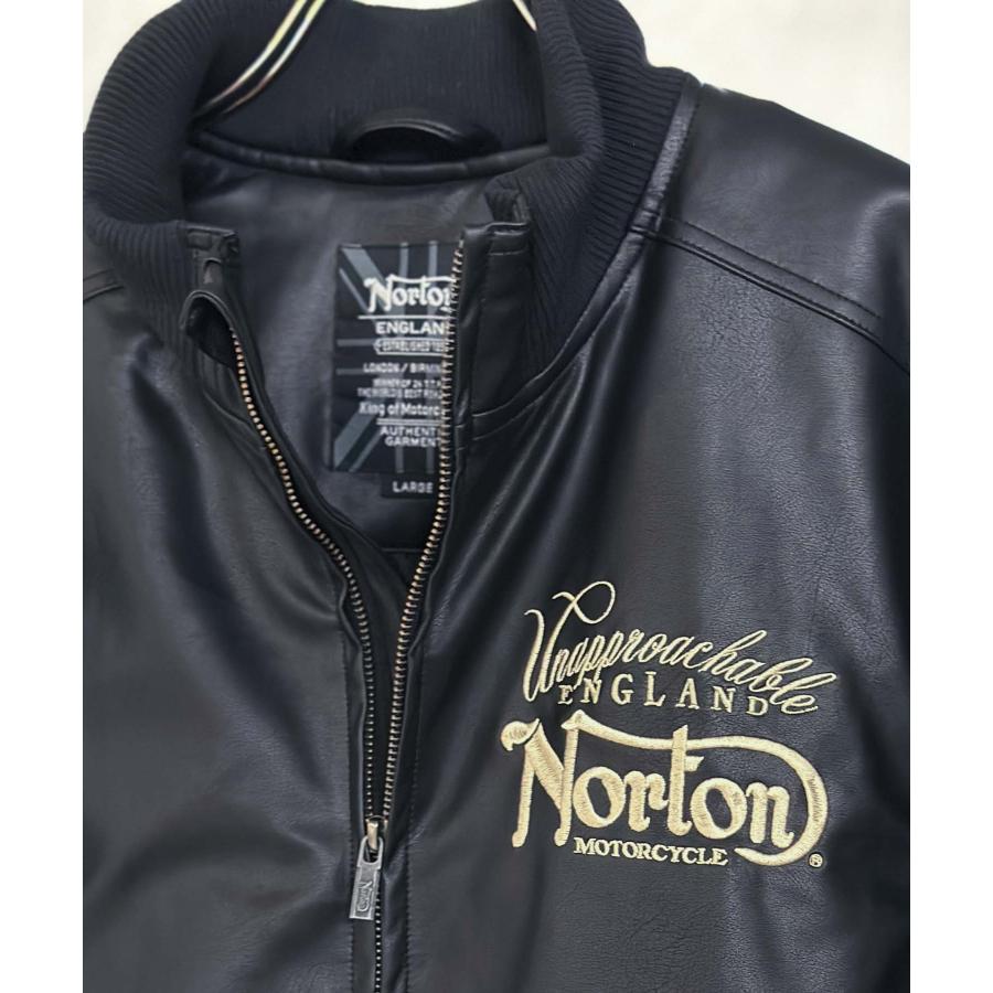 ノートン Norton 中綿ジャケット メンズ 暖かい フェイクレザー ノートン Norton 中綿ジャケット メンズ 暖かい フェイクレザー