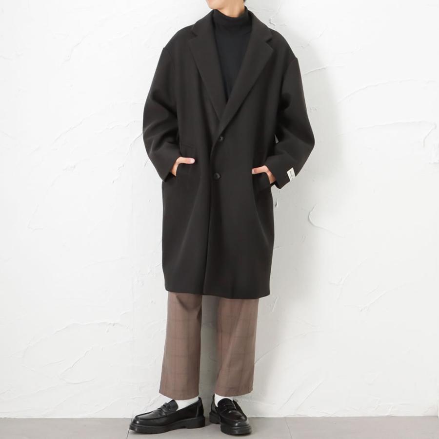 HAUNT 【ハウント】 ボタンレスチェスターコート　ブラック 楽天市場】チェスターコート メンズ ボタンレスチェスターコート 春 青