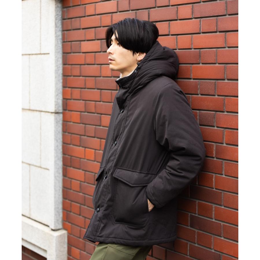 NAVY ミリタリーコート メンズ ボア ポケット パラシュートボタン
