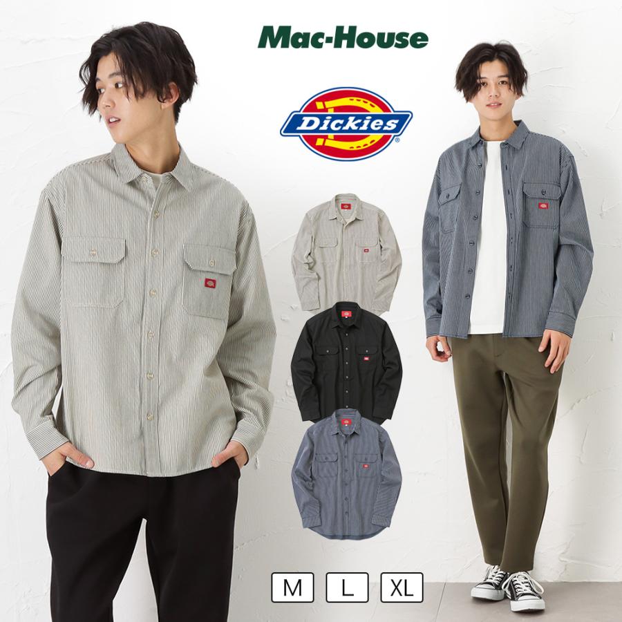 Dickies ディッキーズ ワークシャツ メンズ 長袖 ストライプ 無地 トップス Mac House マックハウス 通販 Paypayモール