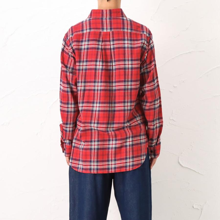 NAVY 長袖シャツ メンズ 綿100％ ネルシャツ チェック サスティナブル