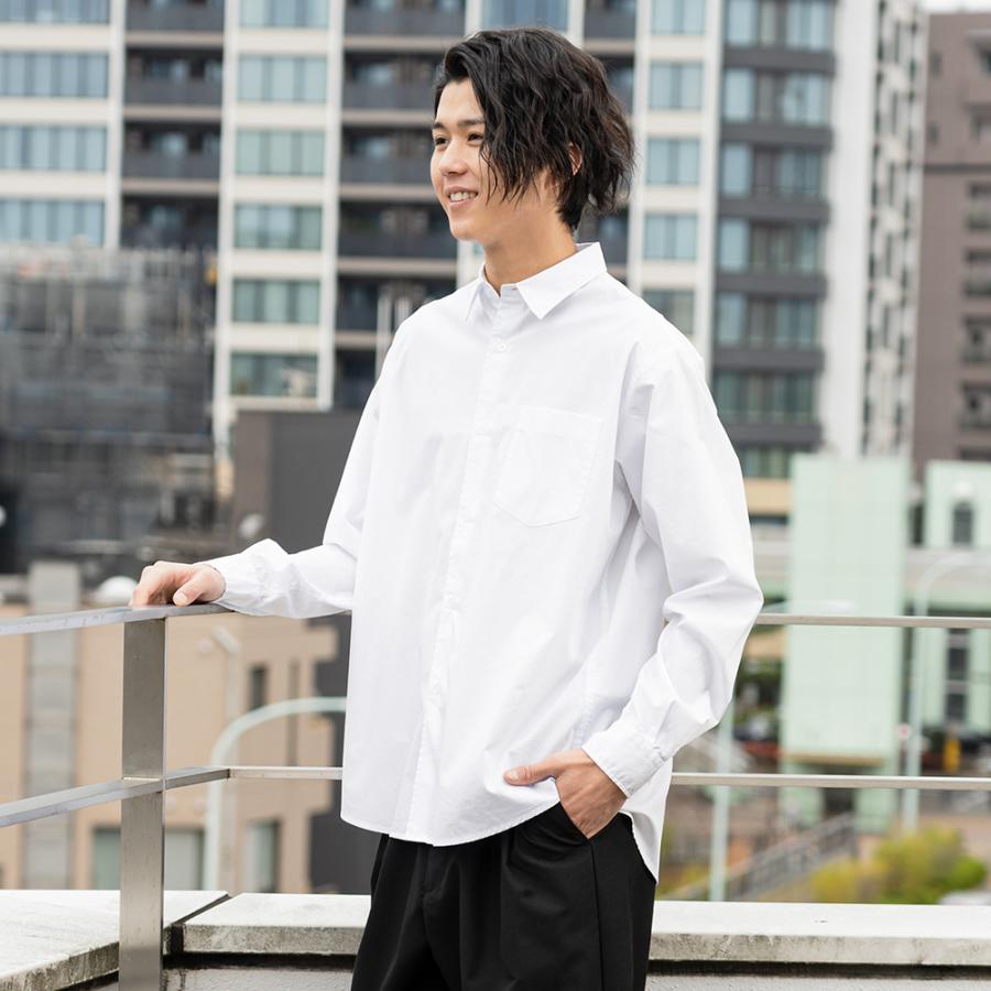 長袖シャツ レギュラーカラー メンズ 綿100 オーガニックコットン 無地 カジュアルシャツ ブロード ポケット トップス Mac House マックハウス 通販 Paypayモール