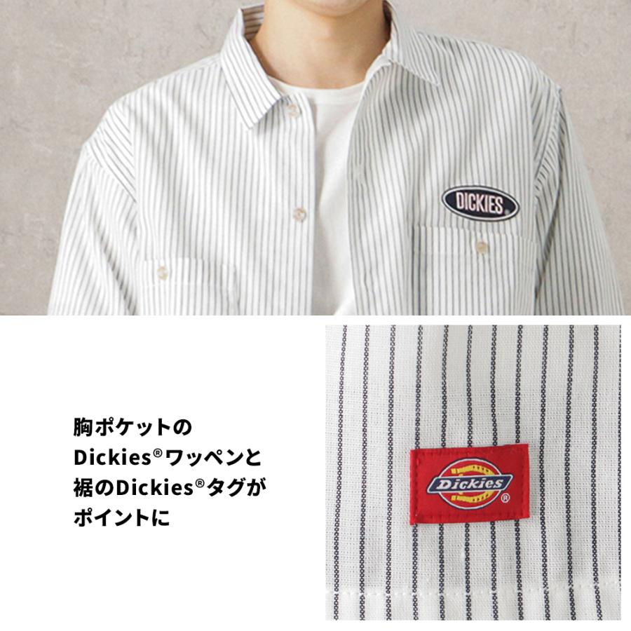 Dickies（ディッキーズ） 長袖シャツ メンズ ヒッコリー ストライプ 胸