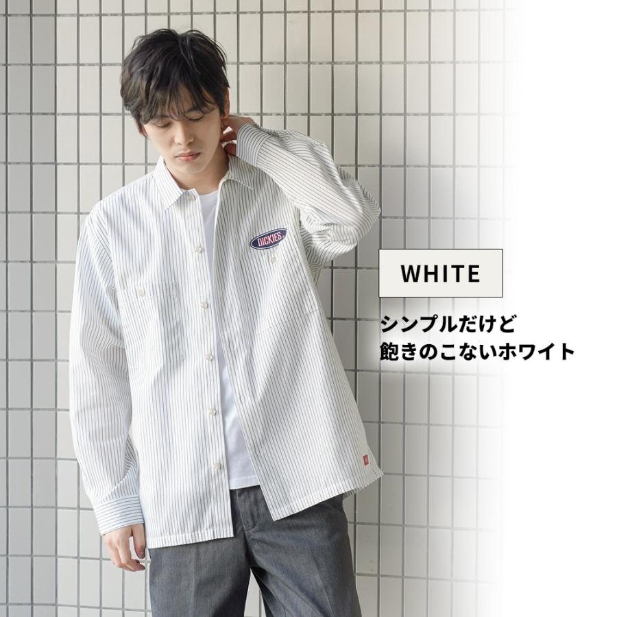 Dickies（ディッキーズ） 長袖シャツ メンズ ヒッコリー ストライプ 胸