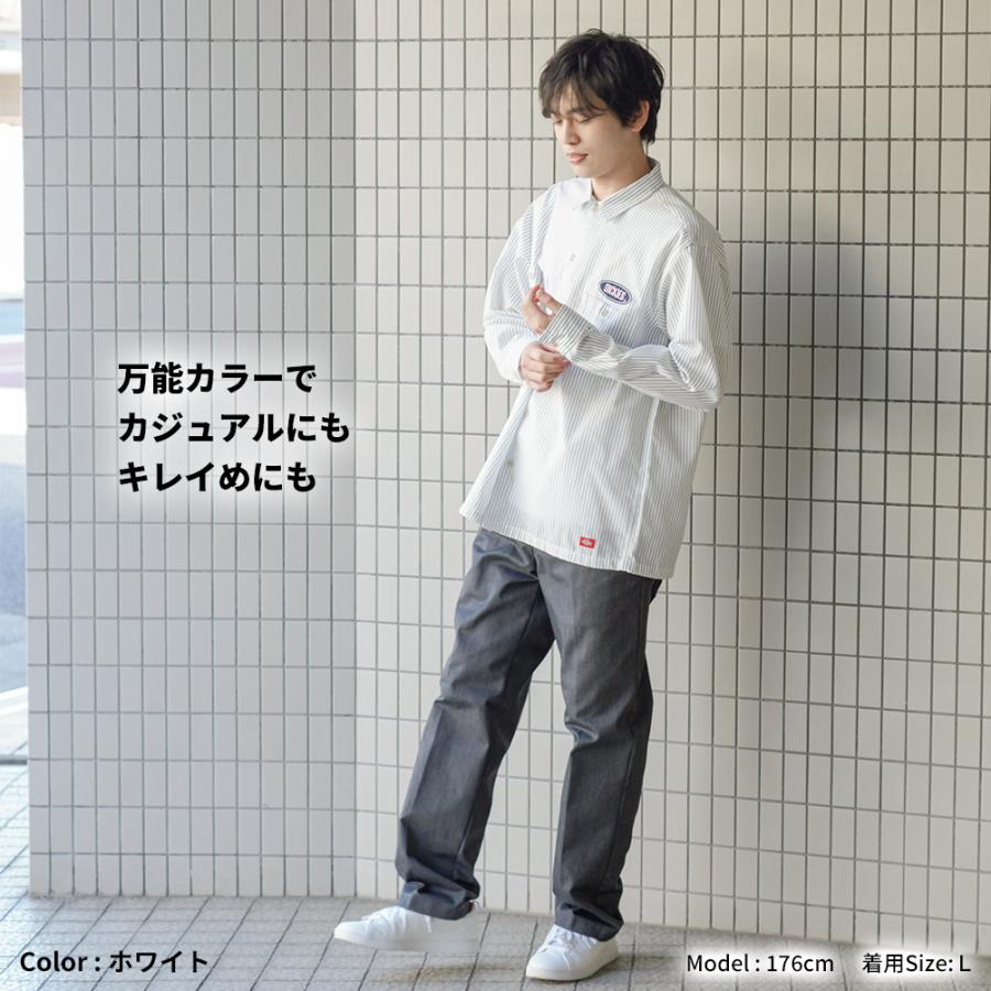 Dickies（ディッキーズ） 長袖シャツ メンズ ヒッコリー ストライプ 胸
