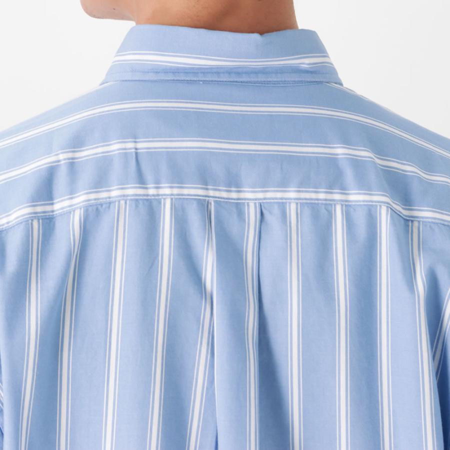NAVY シャツ 長袖 綿100% メンズ ストライプ レギュラーカラー ツイル