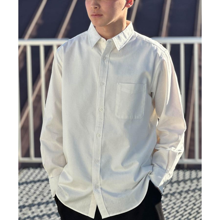 NAVY シャツ メンズ 長袖 綿100％ コットン カラバリ豊富 無地