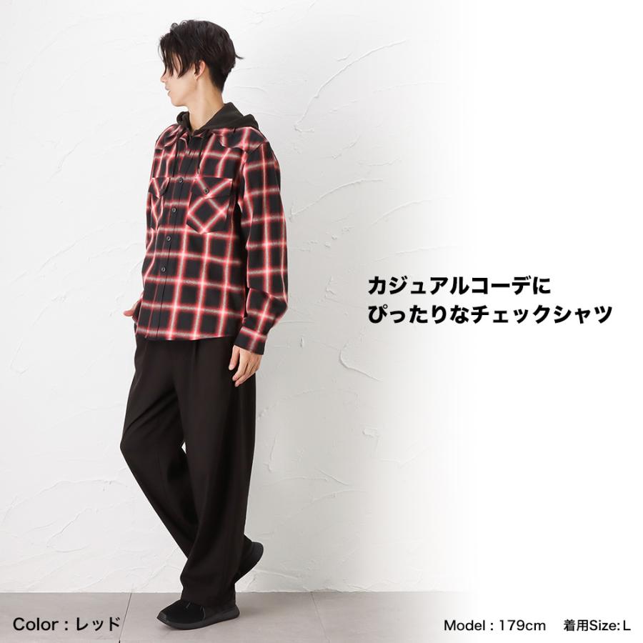 mossimo（モッシモ） 長袖シャツ メンズ チェック柄 フード付き